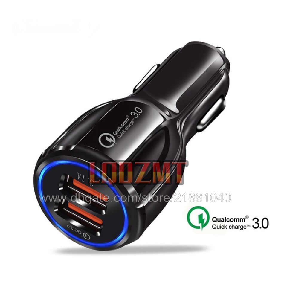 30W Quick Charge 3.0 Dual USB Car Charger 5V6A Turbo Fast Car Charging Mobile Phone Charger pour iPhone Xiaomi Sumsang Car-Charge Car-Charger Adaptateur de charge rapide