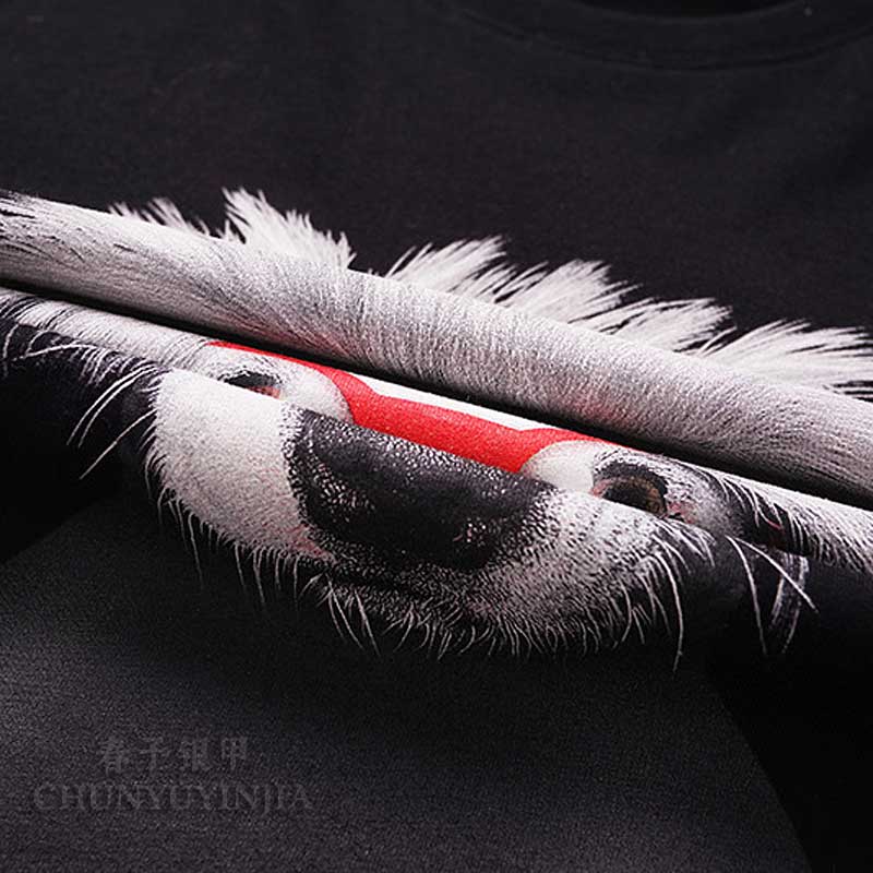 Chun Yu Yin Jia Luxury Brand Designer高品質の服3Dプリントかわいい犬パターンShort-Sleeve Graphic Tshirt黒人女性TシャツPlussize XL