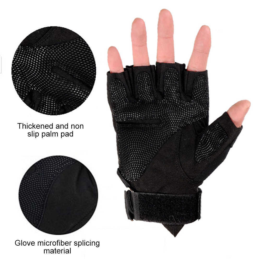 Gants de Fitness pour moto, tactiques d'extérieur, sans doigts, jointures dures, chasse, Combat, randonnée, militaire, demi-doigt