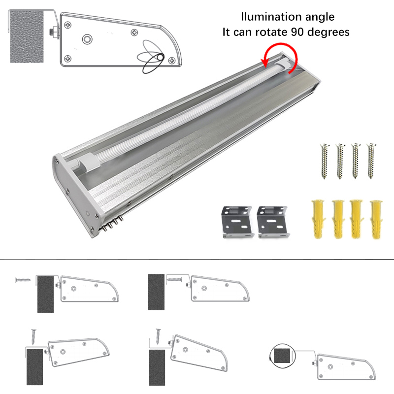 5 ans de garantie appliques murales solaires en silicium monocristallin solaire LED panneau d'affichage applique extérieure étanche 60cm lampe à tube solaire