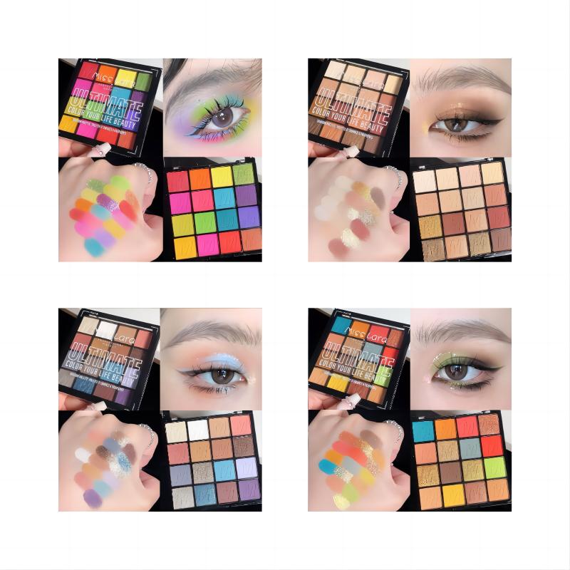 16 Färg Eye Shadow Plate Pearl Eye Shadow Waterproof Matte New Stage Makeup Sequin Glitter Powder Health Beauty