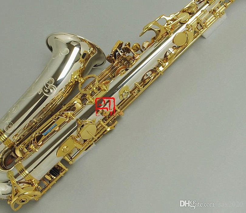 NEUES A-WO37 Yanagisa Altsaxophon Versilberung Goldschlüssel Professionelles Super Play Saxophon-Mundstück mit Koffer