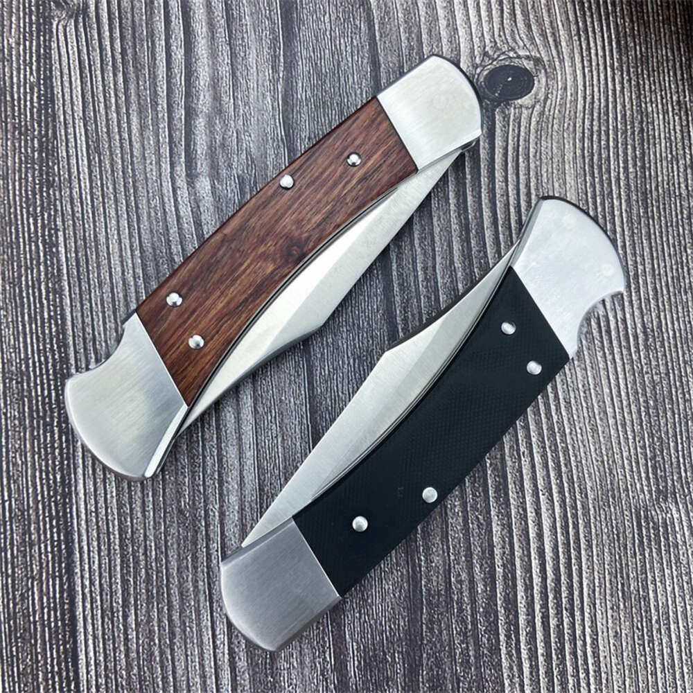 BK 110 Складной охотничий карманный нож, лезвие D2 3,75 дюйма, черный G10, деревянная ручка с ножнами, универсальный инструмент для выживания на открытом воздухе 398