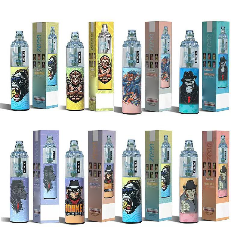 Original RandM Tornado 7000 Puffs Disposable Vape Pen Electronic Cigarettes 14ml Pod Mesh Coil Rechargeable Air-adjustable 2% 5% Device Vaporizer 50 Flavors Fast Send