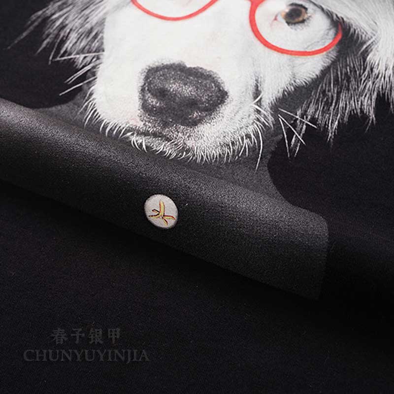 Chun Yu Yin Jia Luxury Brand Designer高品質の服3Dプリントかわいい犬パターンShort-Sleeve Graphic Tshirt黒人女性TシャツPlussize XL