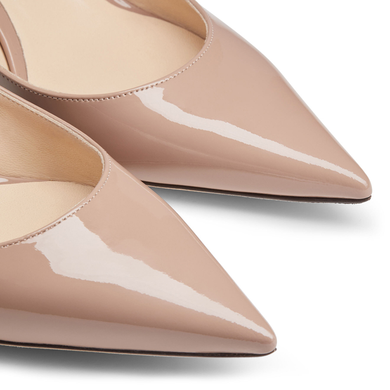 Beroemde damessandalen London BING 65 mm pumps Italië Originals Puntige tenen Slingback Kristal Enkelbandje Nude Leather Designer Banket Sandaal Hoge hakken Box EU 35-43