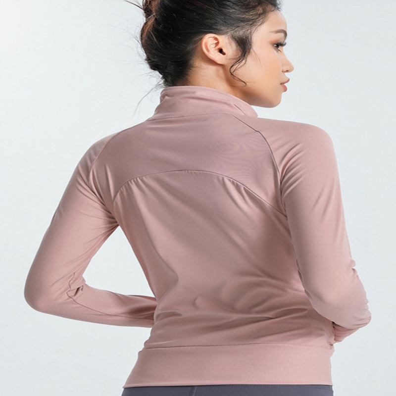 Al Yoga Sports Coat Women's Spring and Autumn Thin Fitness kostym Tröja som kör snabb torr cardigan Yoga kostym långärmad
