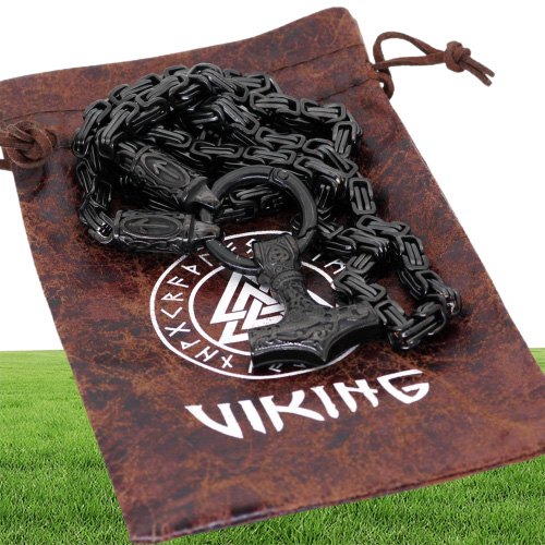 Punk Nordic Viking Nooit Vervagen Mannen roestvrijstalen Kettingen Keltische Wolf Rune Accessoires Hanger koning Ketting Noorse Amulet Sieraden 26077195