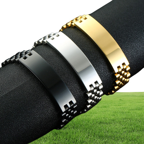 215cm Stainless Steel Bending Bracelet Male Fund Gold Black color Bracelet Male Jewelry1139984