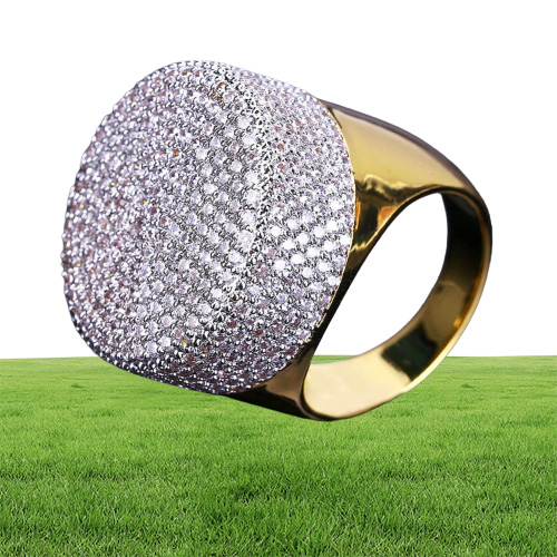 Męskie pierścionki biżuterii Hip Hop Luksusowe projektanty Pierścionki zaręczynowe Rundy w pełni lodowane Cz Diamond Bling Style Pinky Finger Pierścień Mężczyźni Love1029007