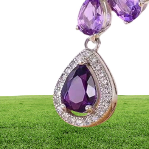 Elegant amethyst necklace for evening party natural amethyst necklace pendant solid 925 silver gemstone wedding necklace pendant6771960