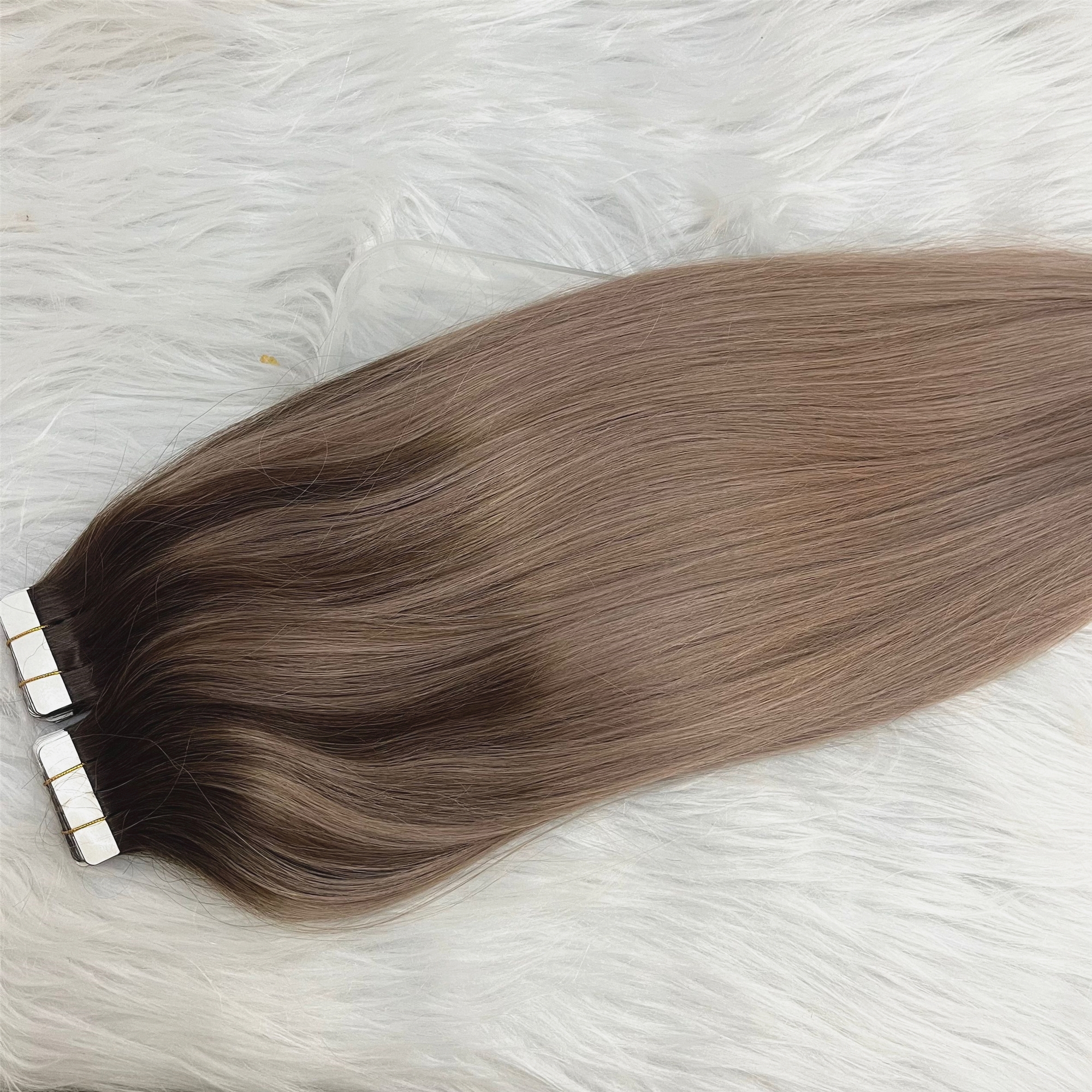 Fita ombre em extensões de cabelo t4/18 cinza loira remy fita de cabelo humano brasileiro ins na extensão 100g/