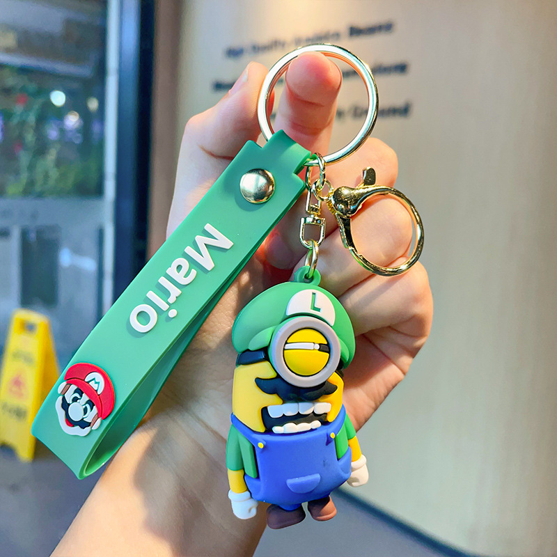 Porte-clés de voiture poupée Super Mary 3D classique, pendentif de sac, cadeau pour enfants