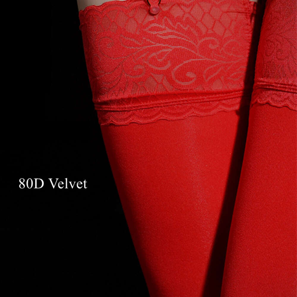 Sexig bred spetsar med hög strumpor Silikon håller upp medias de mujer heta poldans nattklubbparty Hosiery 8d 15d 80D