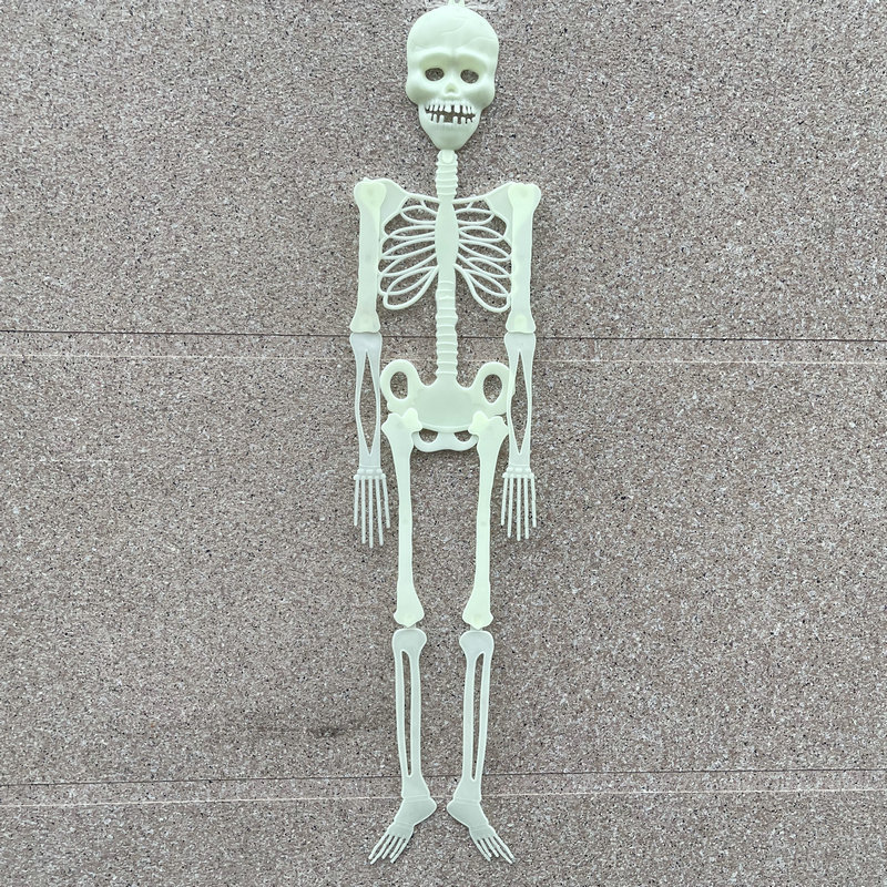 Accessoires de décoration de squelette de noël Halloween, simulation de corps humain, squelette en plastique, décoration de maison fantôme, tête de squelette 2634