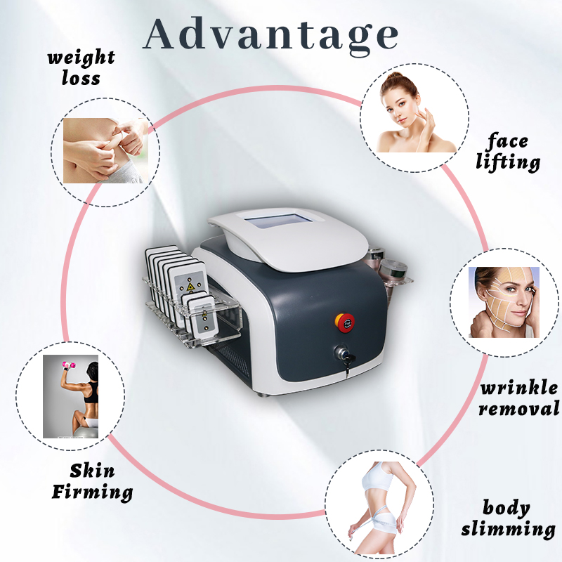 Cavitação cinza RF 40kHz Máquina de emagrecimento da barriga Massageador de gordura Modelando o tratamento abdominal s