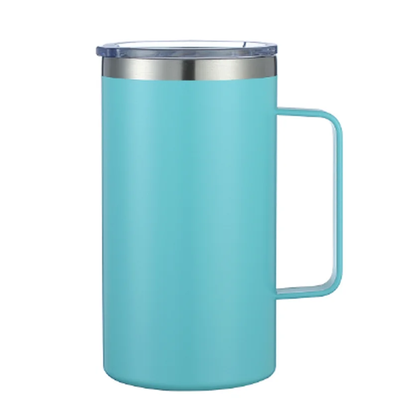 24oz mugg rostfritt stål tumlar termos mjölk kopp vakuum isolerat vinglas med handtag kaffevatten flaska FY5197 1122