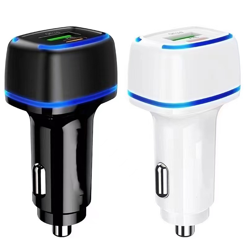 QC3.0 PD Type C Car Charger 2.4a Charge Charge Charge Charger Charger Quick Charging Auto Power Adapter for iPhone 14 13 12 Samsung S22 S21 Xiaomi