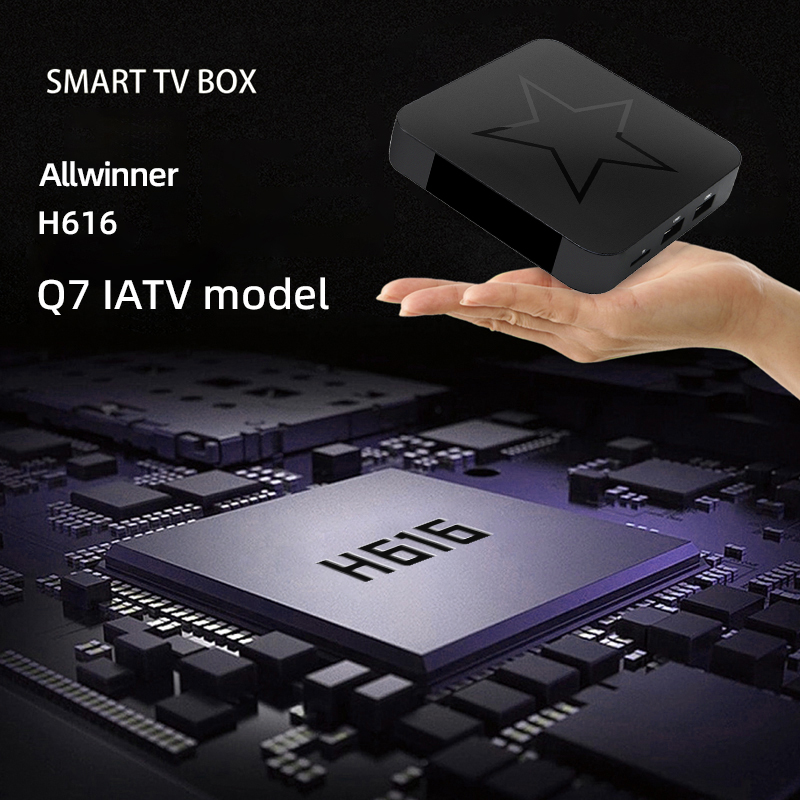 Q7 ATV TV Box Allwinner H616 Quad Core Android 10 Smart TV Box Blutooth Telecomando vocale 5G Wifi BT 5.0 Streaming set top box Android tvbox