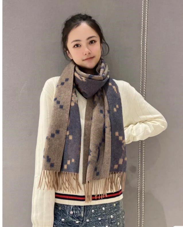 Designer Wool Scarf Pashmina for Women Big Size 200x45cmwinter Letter Tryckt Tjock Varma långa halsdukar Suplar Wrap Shawls S294