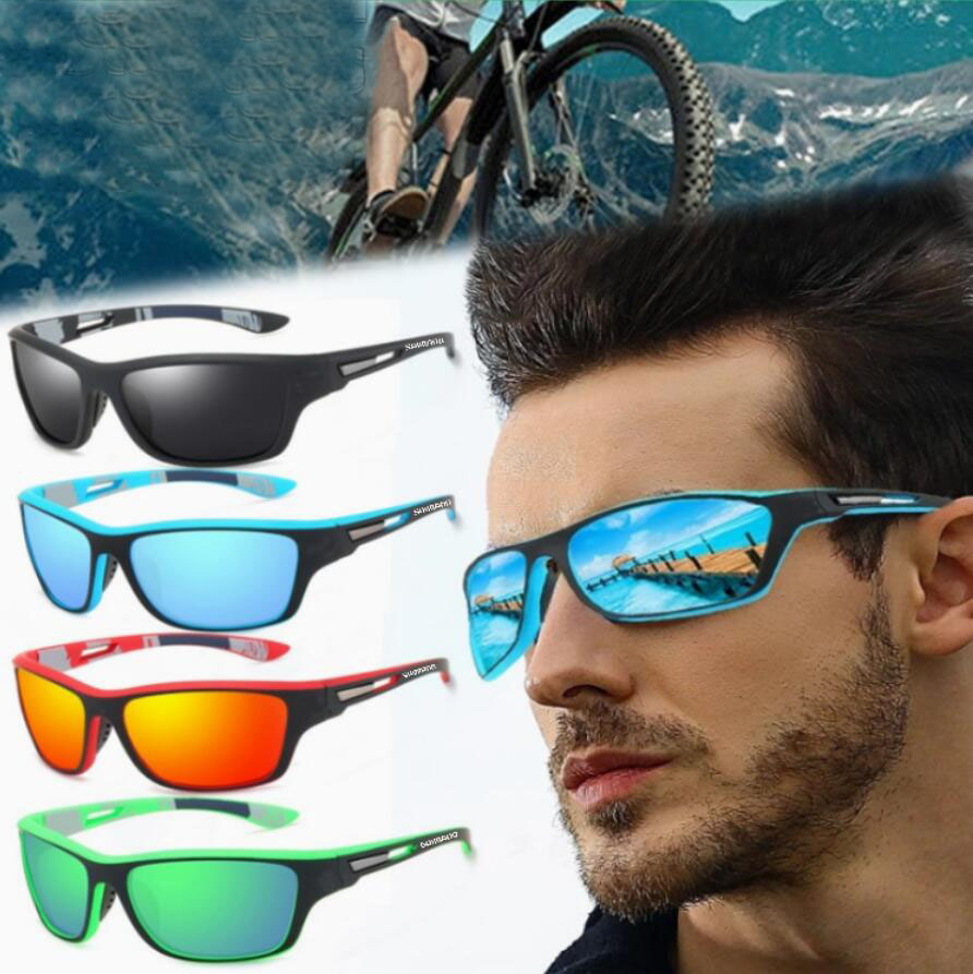 Polariserade solglasögon Mäns körskuggor Male Sun Glasögon Vandring Fiske Classic Sun Glasses UV400 Eyewear Free Lanyard Gifts