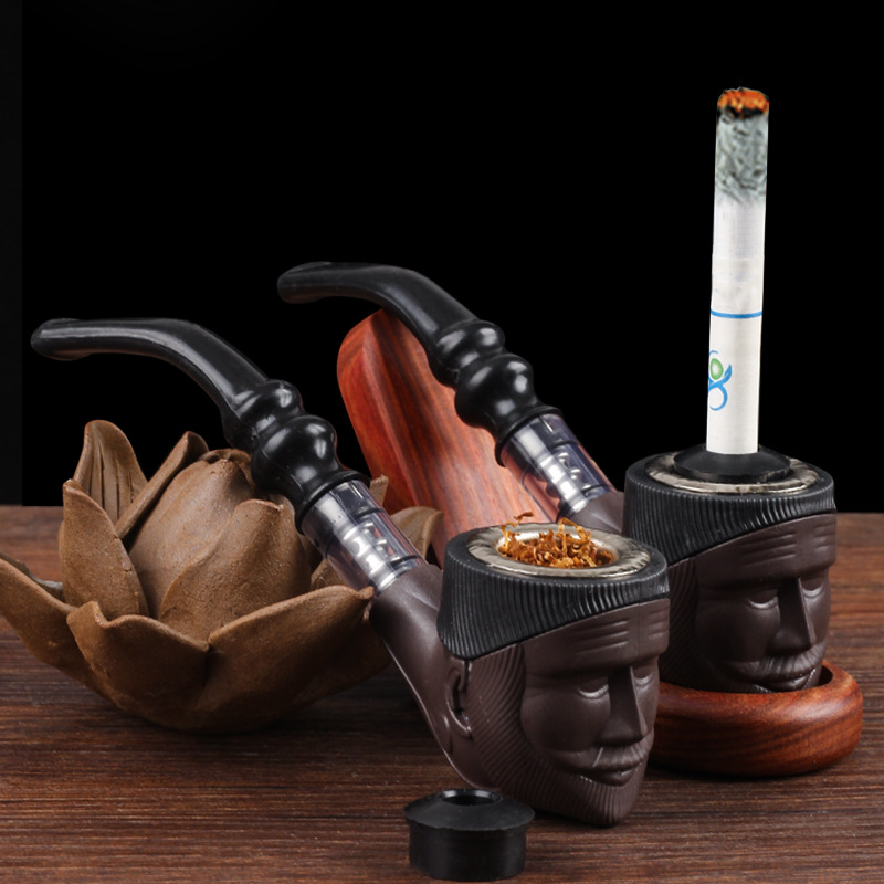 Smoking Pipes Dual purpose resin filter pipe for human head portrait