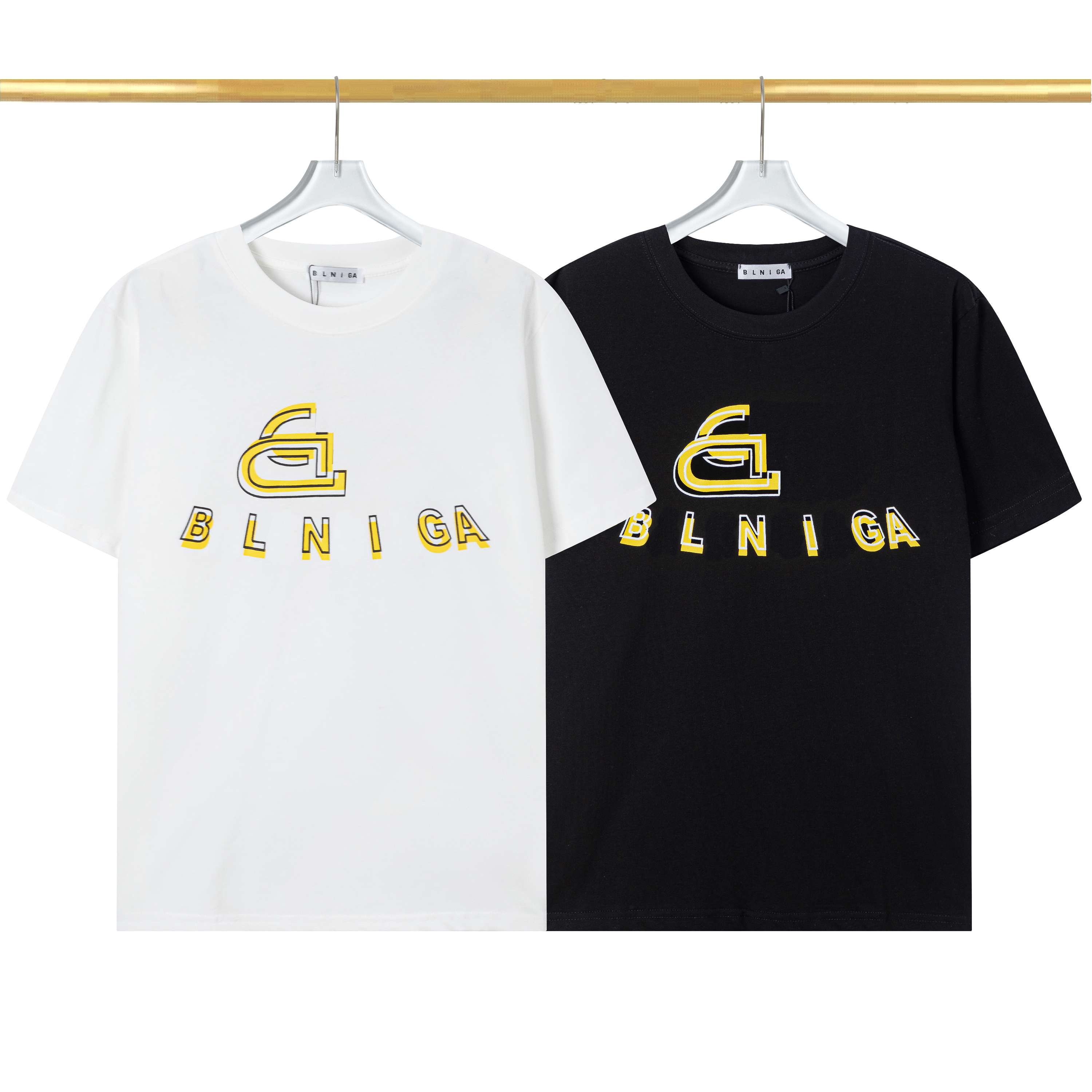 Cotton Men 's Be All-Match New Black White 인쇄 편지 여름 캐주얼 한 느슨한 짧은 소매 새로운 최고의 컬러 티셔츠