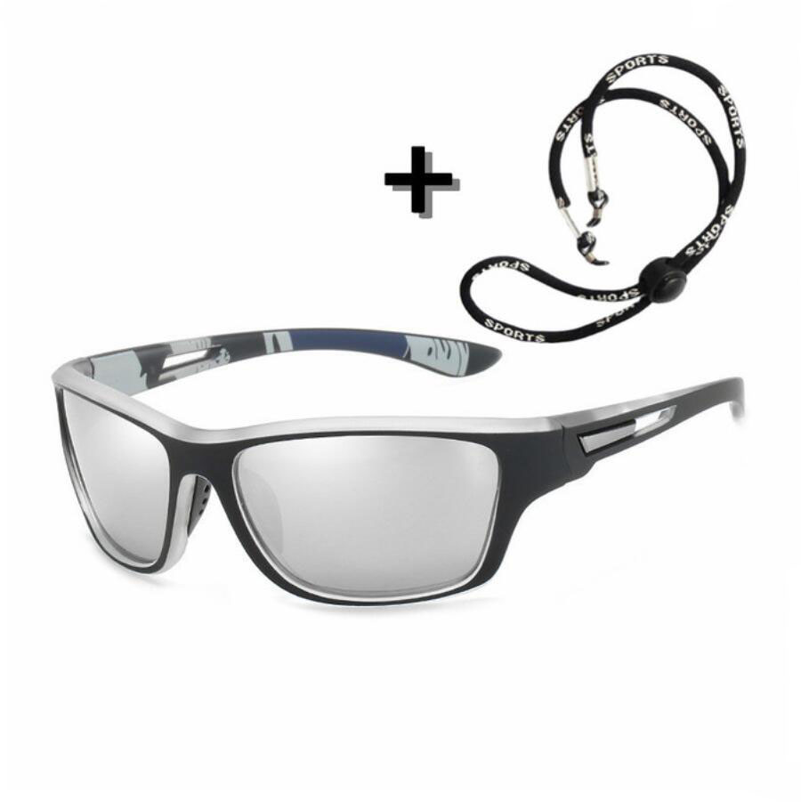 Polariserade solglasögon Mäns körskuggor Male Sun Glasögon Vandring Fiske Classic Sun Glasses UV400 Eyewear Free Lanyard Gifts