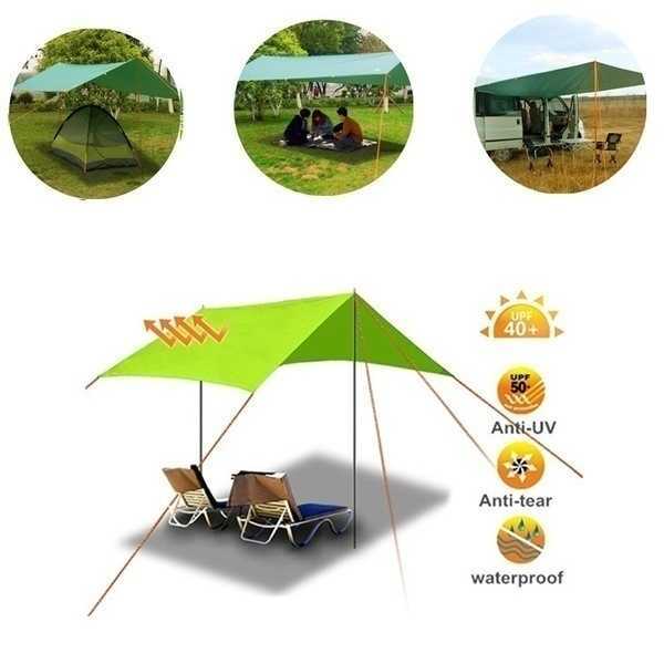 Almofadas ao ar livre TARD AO ANTERAÇÃO TARP TOLO SUN SOM RAVA ALTA PRAIA Camping Picnic Pad Pad Picnic Boisture Prooft Survival Shelter Wind Break Rain Fly W0422