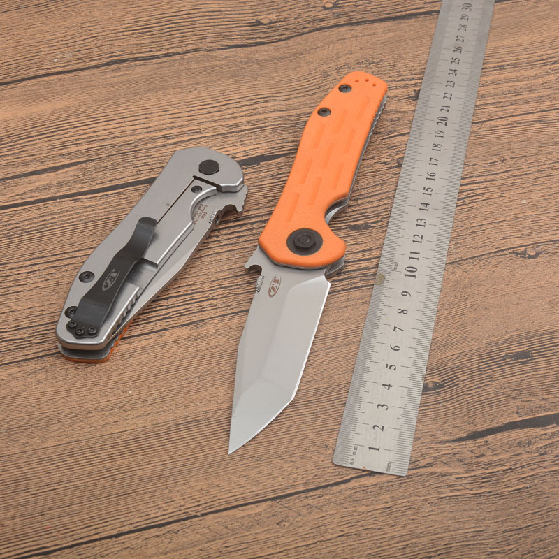 0620 Survival Folding Knife D2 Tanto Point Stone Wash Blad utomhus vandring camping EDC Pocket Knives med butikslåda