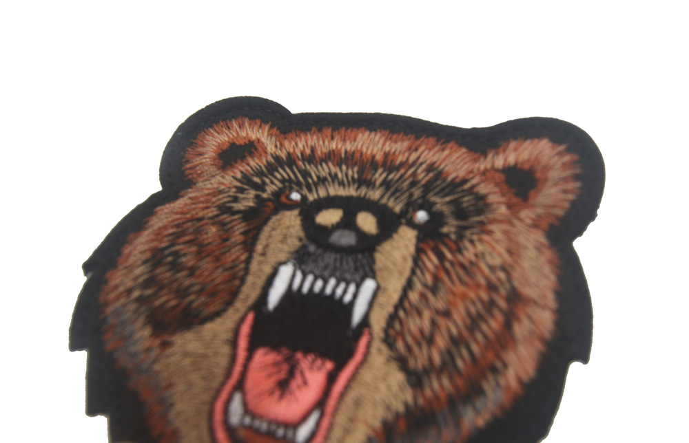 DIY Dikiş Aksesuarlar Kavramları Tiger Wolf Bear Nakış Giyim Velcro Yamalar Demir Üzerinde veya Dikişli Ceket Hayvan Karikatür Sticker Rozet Giysisi