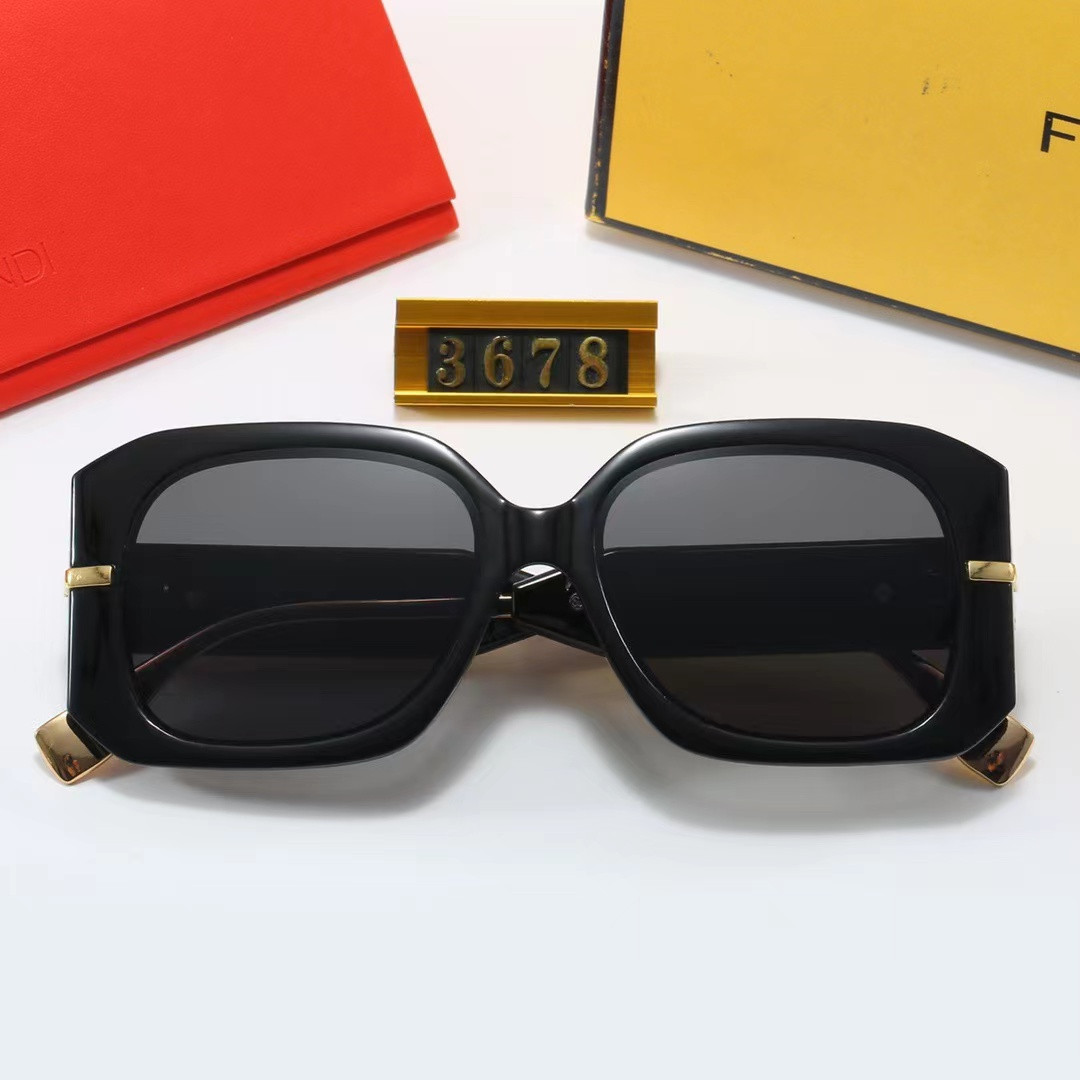 Designer solglasögon för kvinnor män kedja med solglasögon mode klassiska solglasögon lyx polariserad pilot pc ram överdimensionerade UV400 glasögon 3678