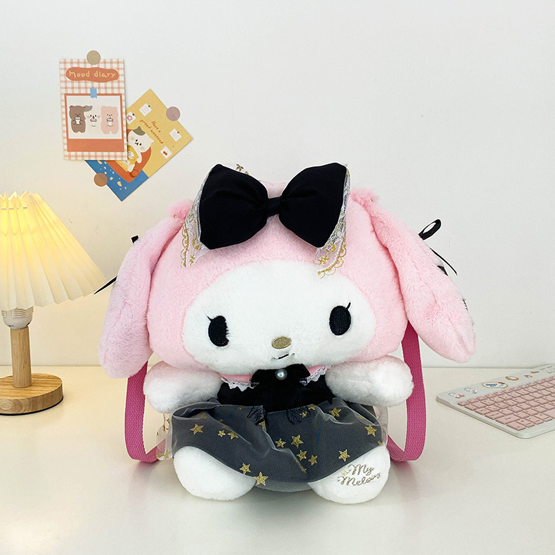 Fábrica atacado 7 estilos 34cm kuromi mochila de pelúcia anime periféricos boneca brinquedo mochila crianças presentes