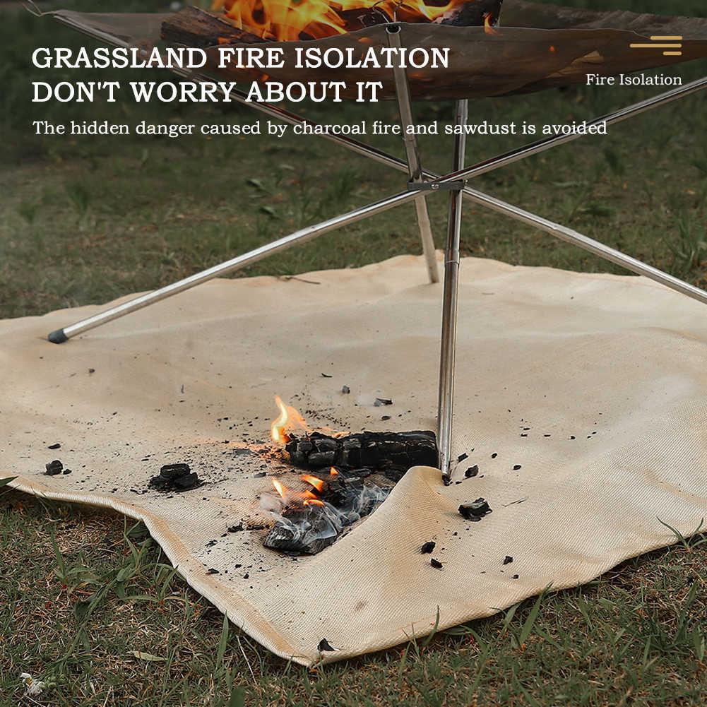 Outdoor Pads Barbecue Fire Blanket Camping Fireproof Cloth Fire Pit Mat Picnic BBQ Pad High Temperature Anti-Scald Flame Retardant RugHKD230627