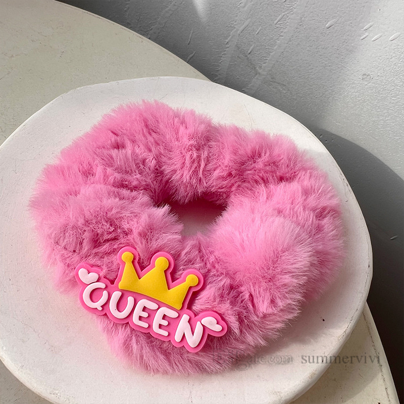 Girls Barbie Plush Hair Associory Kids Candy Letter Crown Consique Garmy Asestine Scrunchie Women All-Matching Hairbands Z5319