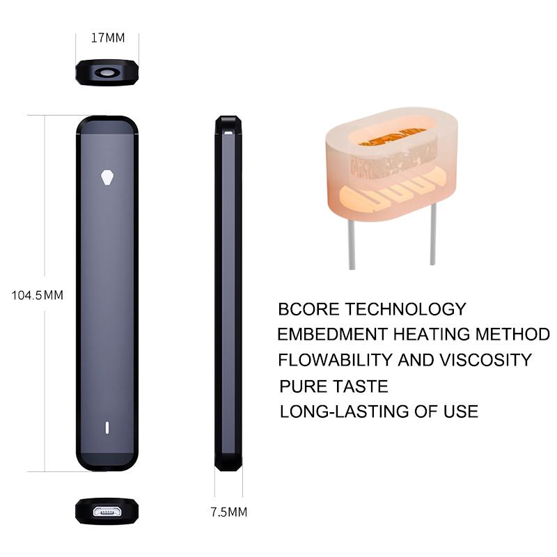 1,0 ml engångsvapspenna 280mAh Uppladdningsbart batteri för D8 D9 USA -lager tomt tjock oljetank Inget tilltäppt ingen brinnande 50st/fallprovordning