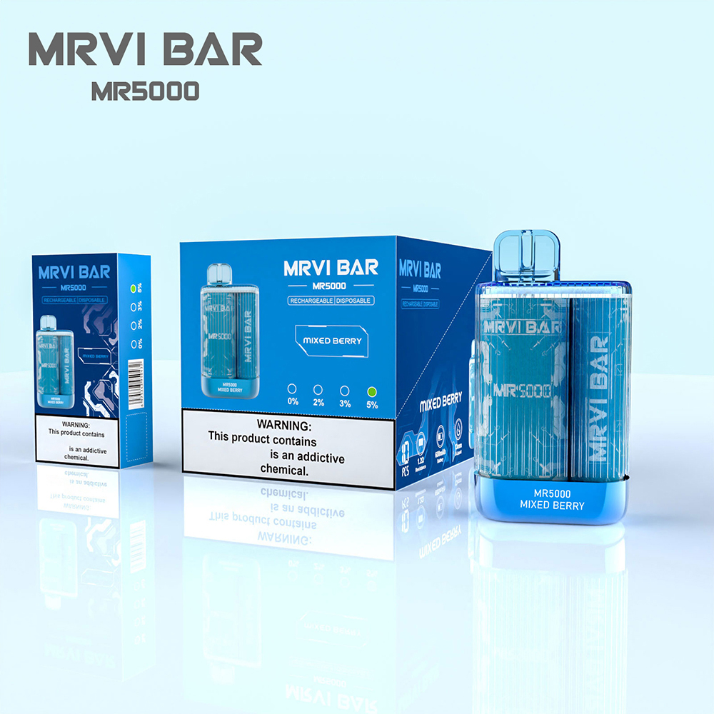 Original Elf MRVI Bar 5000 Puffs Descartáveis Pod Kit E Cigarro Com Bateria Recarregável 600mAh 13ml Carrinhos Pré-carregados Vape Pen VS Elfworld Bou Bang