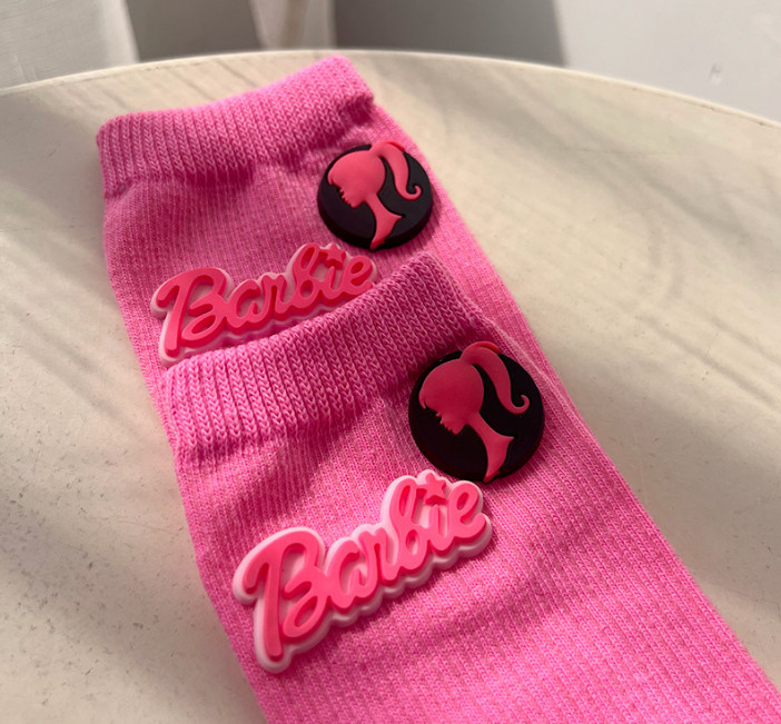 INS Kinderen dopamine kleur barbie sokken meisjes vlinder brief liefde hart applique sok herfst wit kinderen katoen gebreide sox Z5306