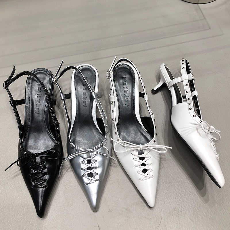 Dress Shoes Women Pumps Female Shoes Thin High Heels 2023 Summer Spring New In Fashion Party Ladies Sandals Slip-On Slides