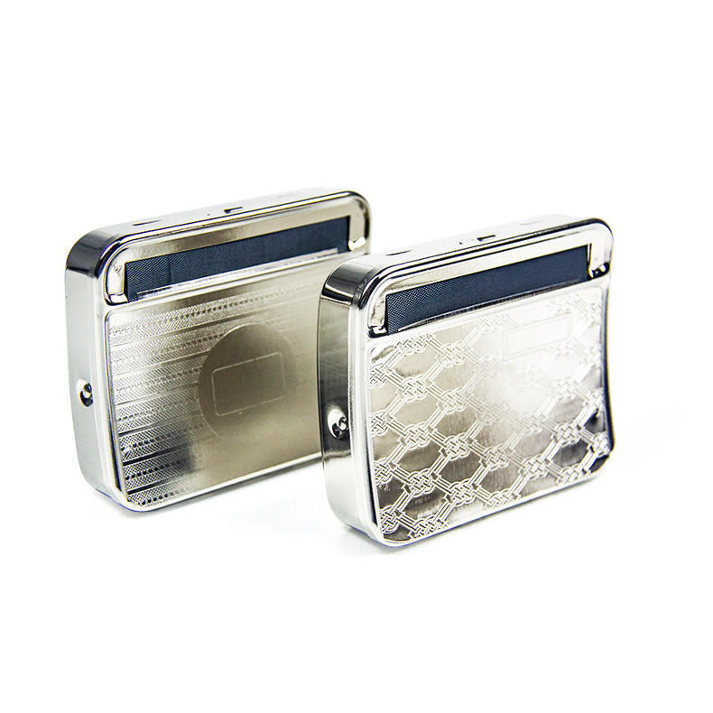 Portasigarette manuale in scatola di metallo Portasigarette portatile in ferro in acciaio inossidabile Portasigarette insalata
