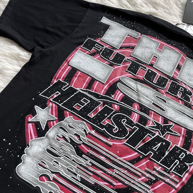 Hellstar Studios Gelecek Kısa Kollu Amerikan High Street Boys Gözler Baskı T-Shirt Klasik Mektup Tee Grafiti Yazı Tipi Özet Baskı UNISEX KISA KULLANIM SMLXL