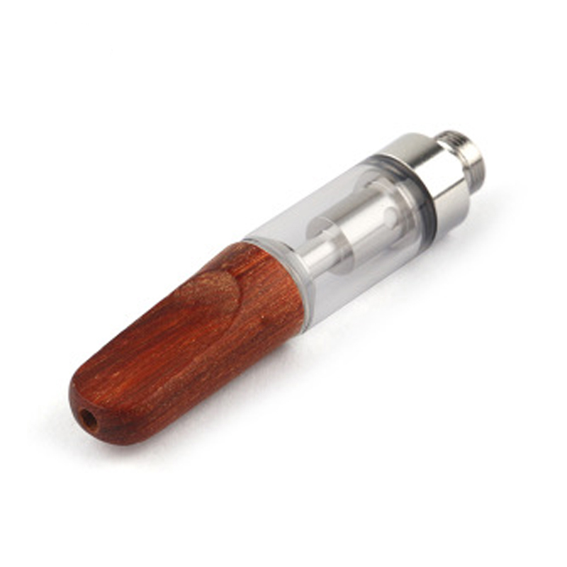 Holz-TH205-Vape-Kartuschen mit Kunststoffrohr, Keramikglas, 0,5 ml, 0,8 ml, 1,0 ml, 510 Gewinde, leere Holzwagen