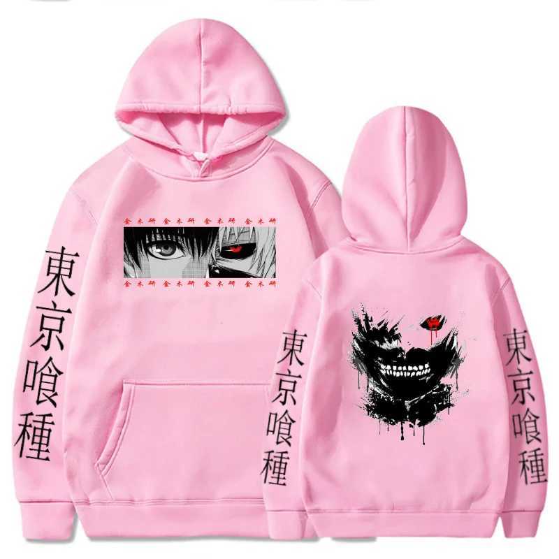 Herrtröjor tröjor anime hoodie tokyo ghoul kenaki män kvinnor avslappnad lös tryck pullover harajuku streetwear kläder w695