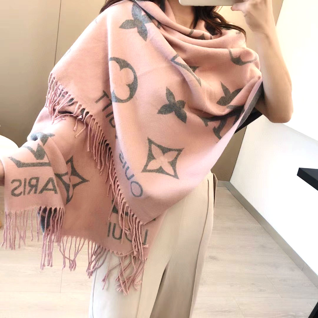 2023 Marque Designer Écharpe De Luxe V Écharpe Cachemire Épais Châle Femmes Long Hiver Wram Pashmina Longues Wraps Hijab avec Gland 180X70CM 6 couleurs