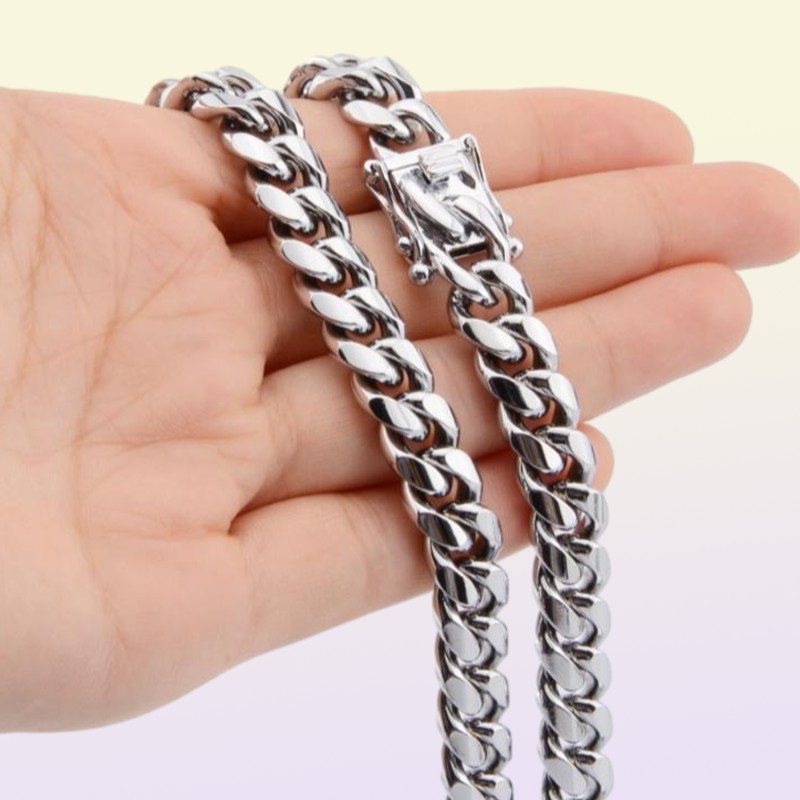 10mm Heavy Necklace Stainless Steel Miami Link Curb Cuban Chain Mens Necklace Male Party Jewelry Accessories Stylish Beautiful7402760