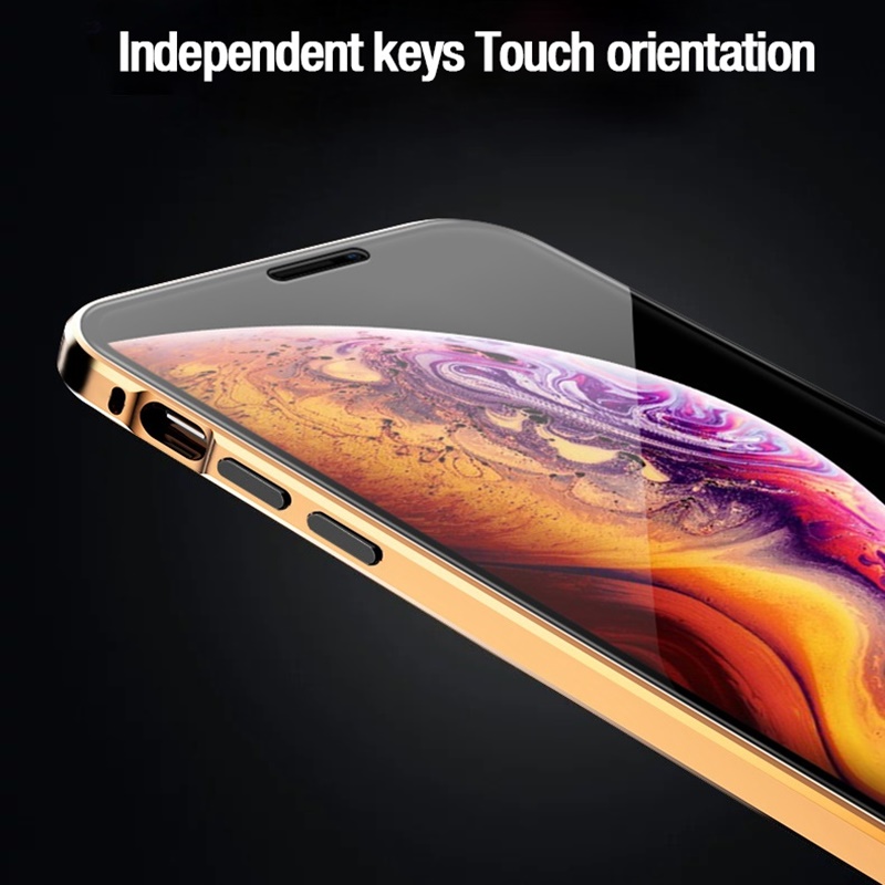 Casos magnéticos de vidro temperado de privacidade para iPhone 14 13 12 11 Pro xs max mini xr 6 6s 7 8 Plus SE CASA ANTI -SPY METAL MAGNET TOPE TAPE