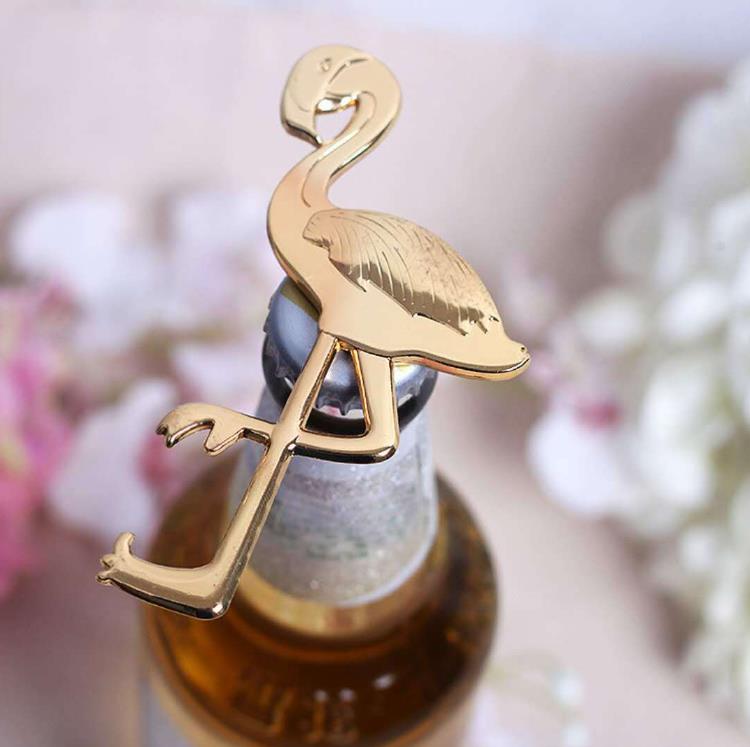 Creative Metal Crafts Flamingo Shaped Beer Bottle Opener Wedding Bridal Shower Favors Gifts Event Party Supplies Wholesale SN4506