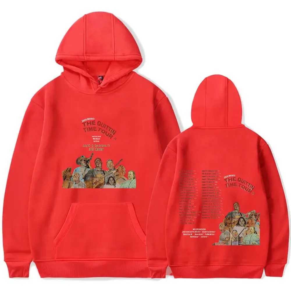 남자의 후드 땀 촬영 Zach Bryan Quittin Time Tour Homes Fashion Long Sleeve streetwear 남자 여자 후드 셔츠 2023 힙합 옷 nmbf