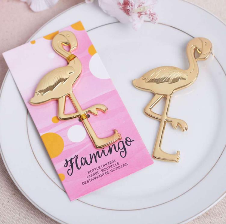 Creative Metal Crafts Flamingo Shaped Beer Bottle Opener Wedding Bridal Shower Favors Gifts Event Party Supplies Wholesale SN4506