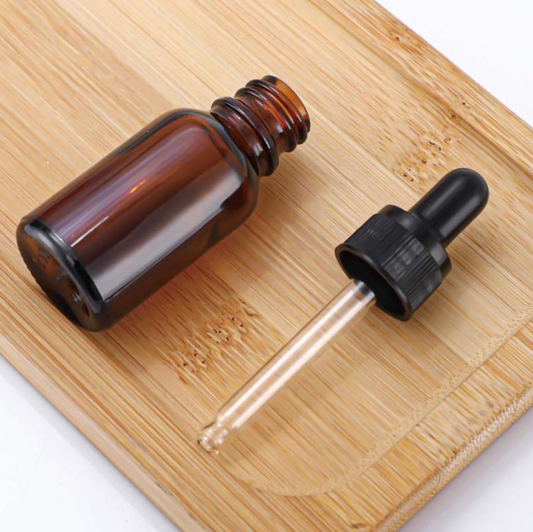 Thick Brown Glass Dropper Bottles Amber 10ml 15ml 20ml 30ml Perfume Essential Oil Cosmetic Container Packaging SN4515